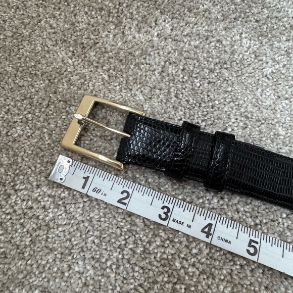 Zelli genuine lizard skin belt black 40 - Picture 5 of 6